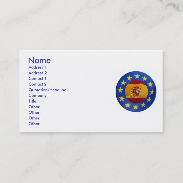 Euro Spain Profile Card (Front)