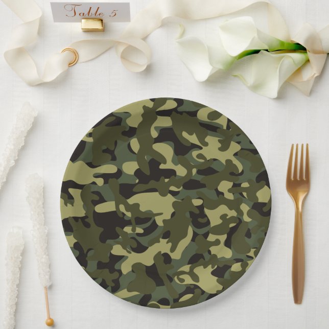 Euro Spring Camouflage  Paper Plate (Wedding)