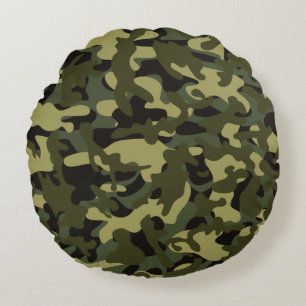 Euro Spring Camouflage Round Pillow