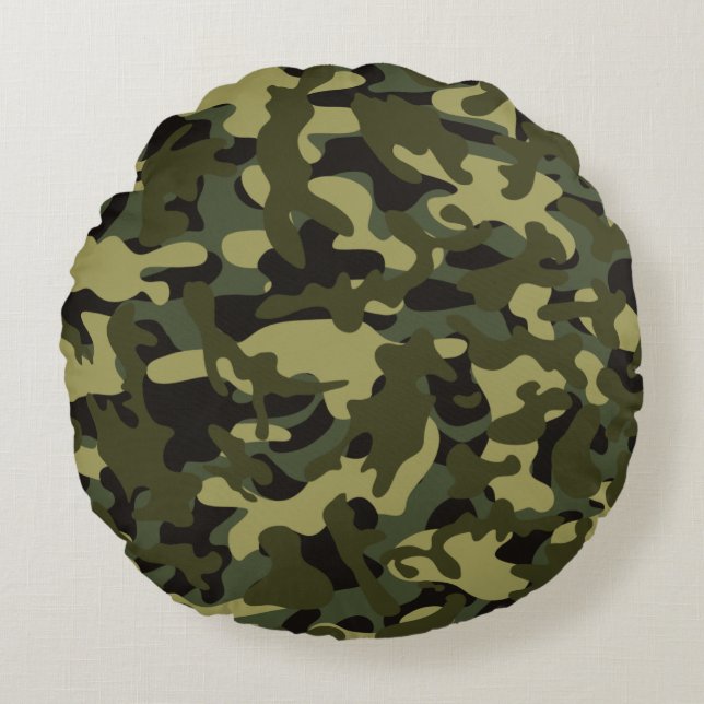 Euro Spring Camouflage  Round Pillow (Front)