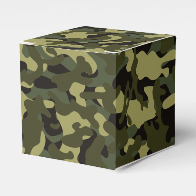 Euro Spring Camouflage Tissue Paper Favor Box (Front Side)