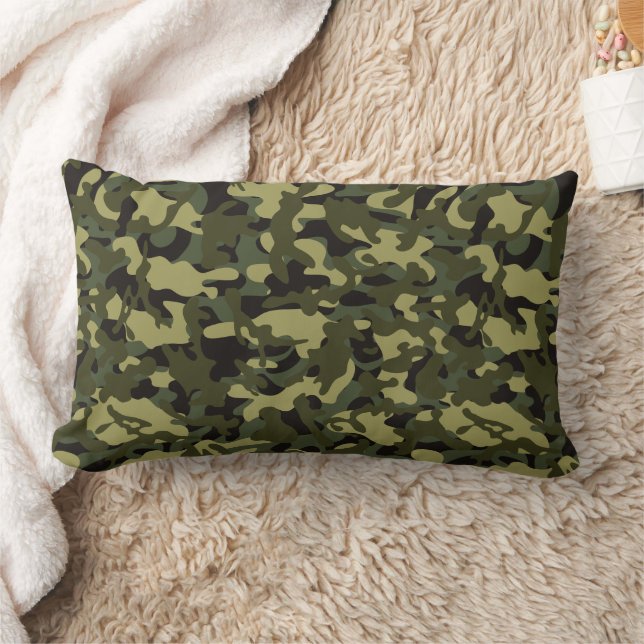 Euro Spring Camouflage Tissue Paper Lumbar Pillow (Blanket)