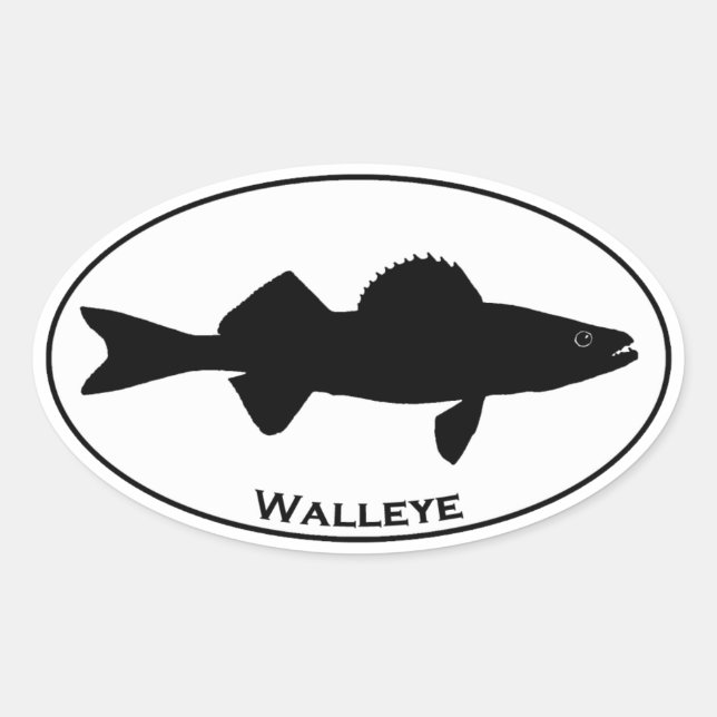 Euro Style Oval Walleye Logo Oval Sticker (Front)