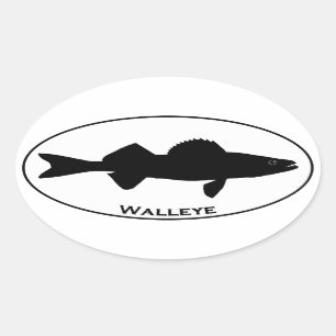 Euro Style Oval Walleye Logo Sticker