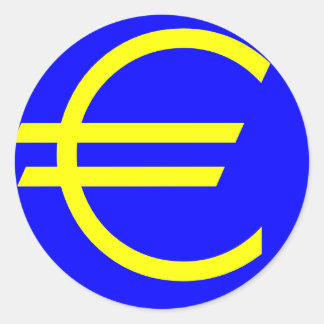 EURO, the symbol for european currency Classic Round Sticker