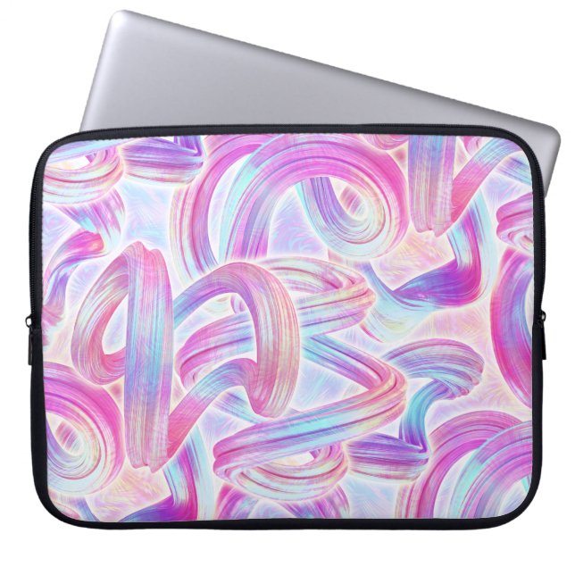eurobeat holorave - pink and blue : laptop sleeve (Front)
