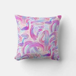 eurobeat holorave - pink and blue : throw pillow