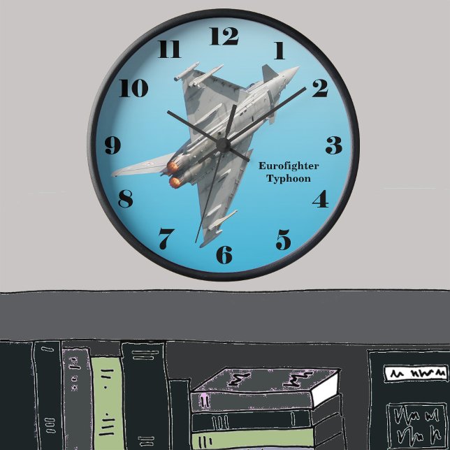 Eurofighter Typhoon on blue all numbers Wall Clock (Creator Uploaded)