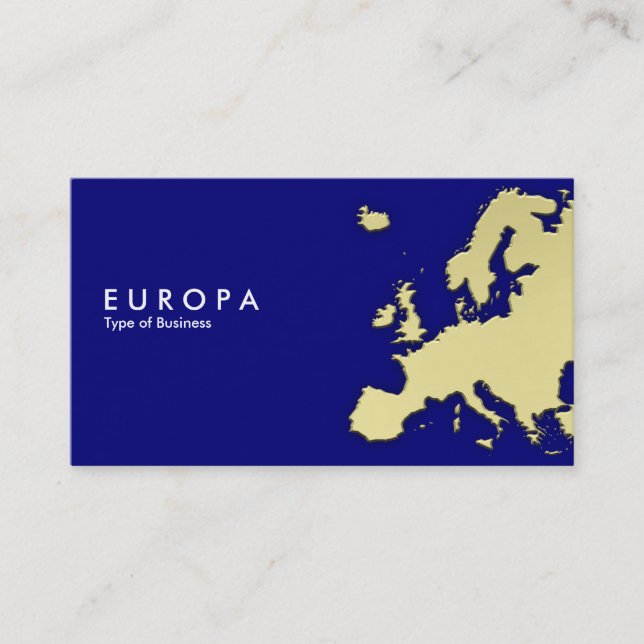 EUROPA - 3d Gold effect - Dark Blue Business Card (Front)