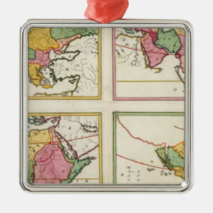 Europa, Asia, Africa, America Metal Ornament