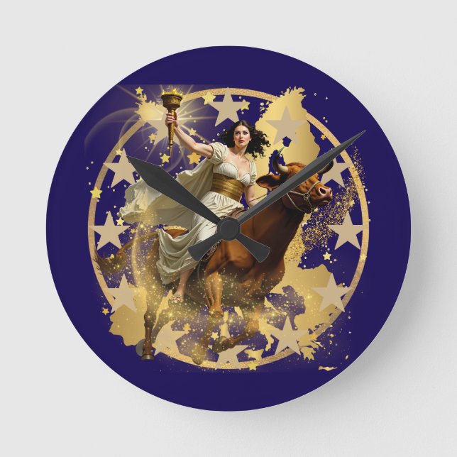 Europa Aurora Round Clock (Front)