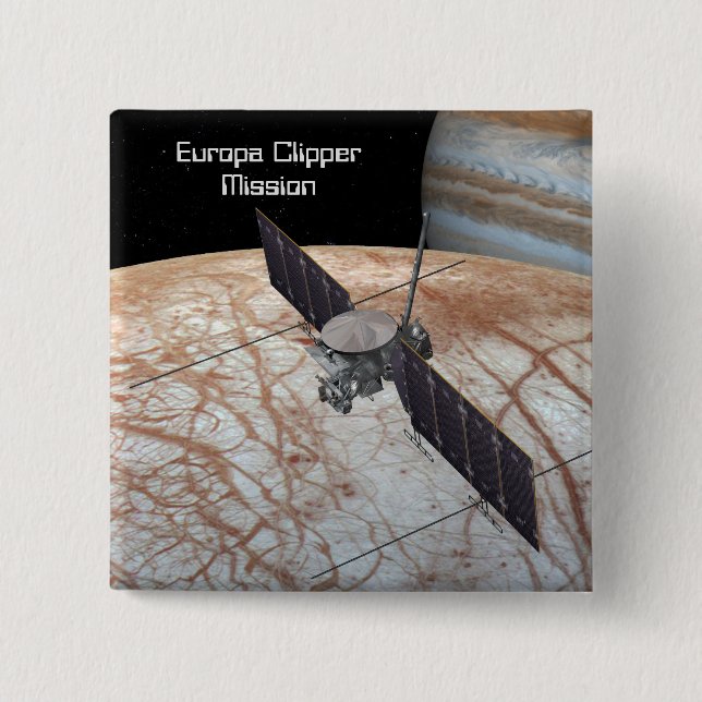 Europa Clipper Mission Spacecraft 2 Inch Square Button (Front)