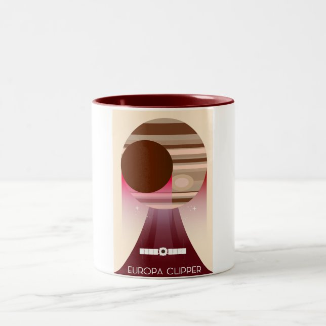 Europa Clipper Space Art Two-Tone Coffee Mug (Center)
