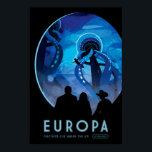 EUROPA Discover Life Under Ice NASA Space Travel Poster<br><div class="desc">Restored! High resolution reproduction,  Photoshop sharpened for crisp prints,  digital retouched and restored for tears,  smudges,  and missing elements. EUROPA Discover Life Under Ice NASA JPL Visions Of The Future Space Travel Poster.</div>