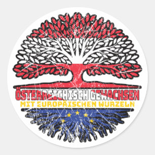 Europa Europäisch Österreichisch Österreich Baum Classic Round Sticker