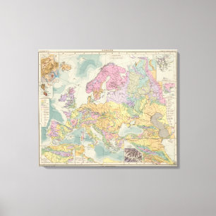 Europa - Geologic Map of Europe Canvas Print