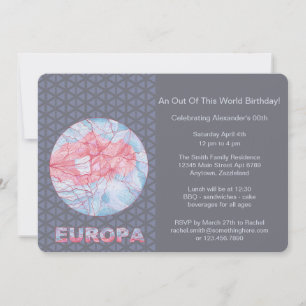 Europa Jupiters Moon Space Geek Colourful Invitation