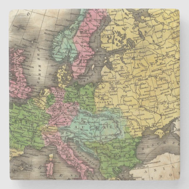 Europe 12 2 stone coaster (Front)