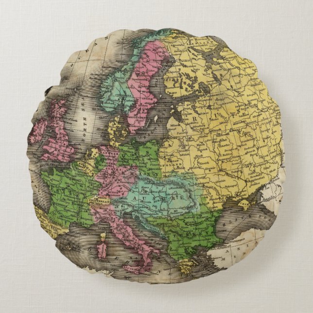 Europe 12 round pillow (Front)