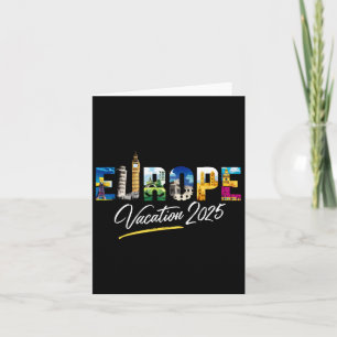 Europe 2025 Family Vacation Souvenir Trip Summer T Card