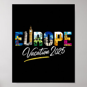 Europe 2025 Family Vacation Souvenir Trip Summer T Poster