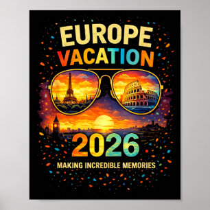 Europe 2026 Family Vacation Trip Summer Making Poster