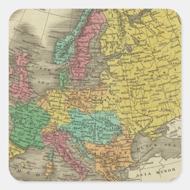 Europe 2 square sticker (Front)