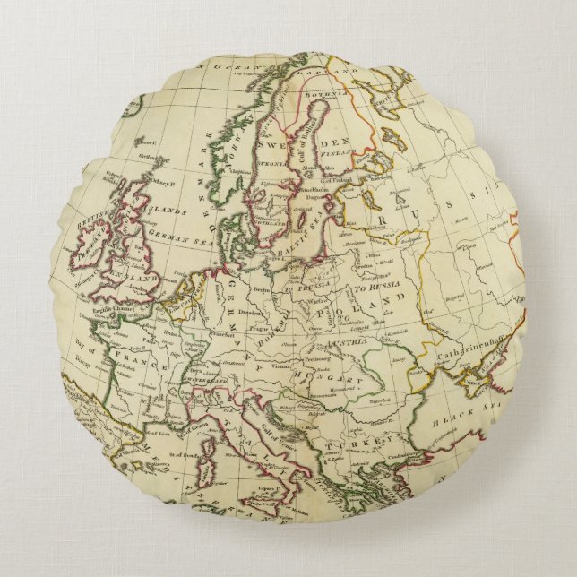 Europe 33 round pillow (Front)