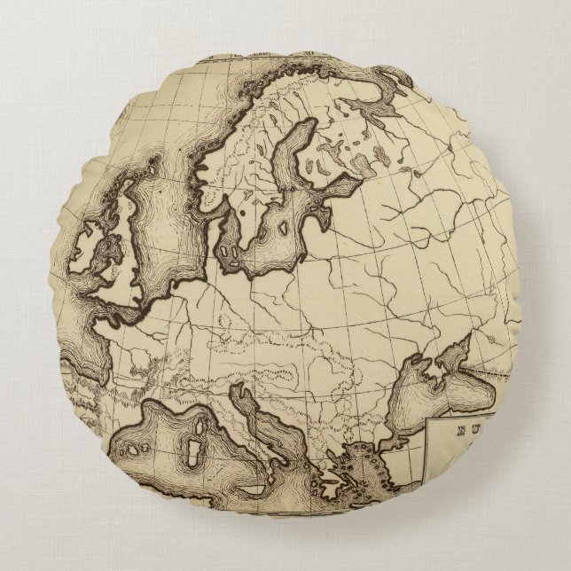 Europe 45 round pillow (Front)