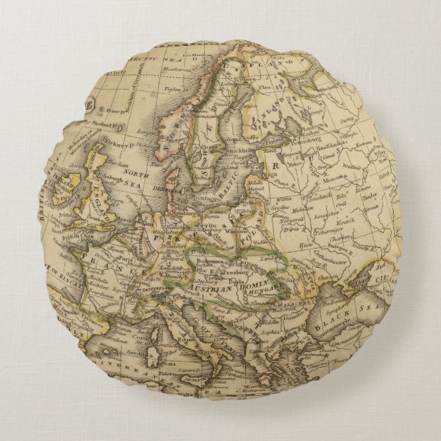 Europe 6 round pillow (Front)