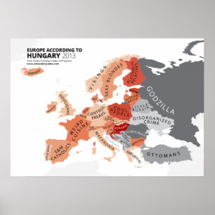 Europe According to Hungary Poster