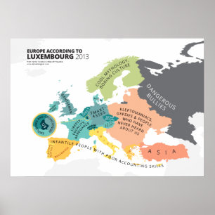 Europe According to Luxembourg Poster