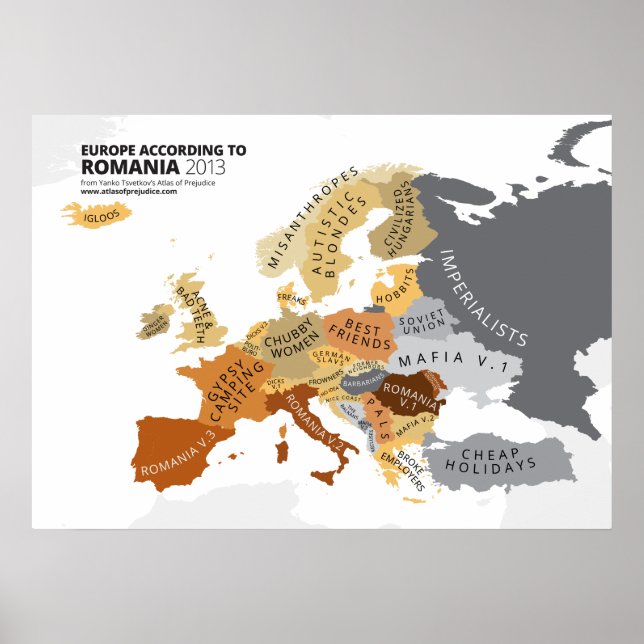 Europe According to Romania Poster (Front)