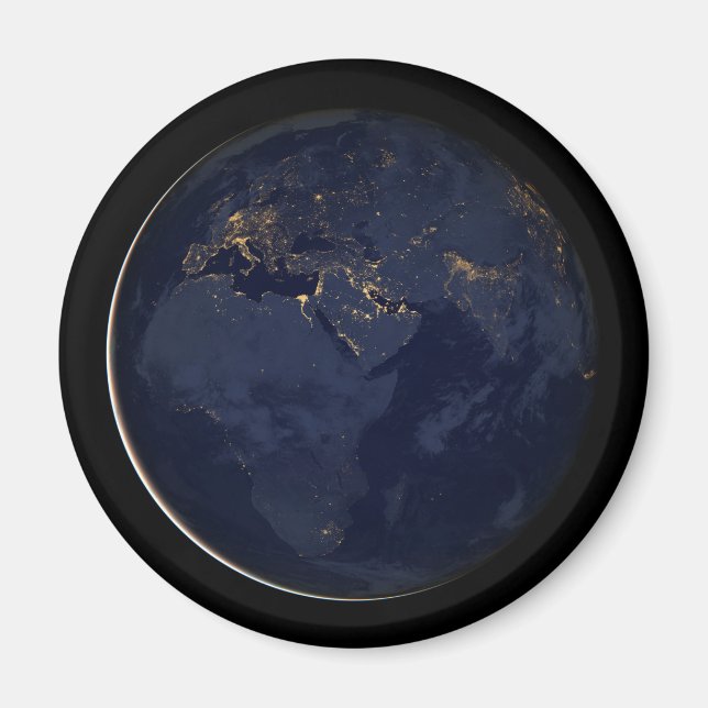 Europe, Africa & Middle East City Lights At Night Magnet (Front)