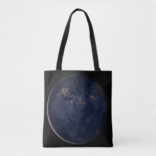 Europe, Africa & Middle East City Lights At Night Tote Bag