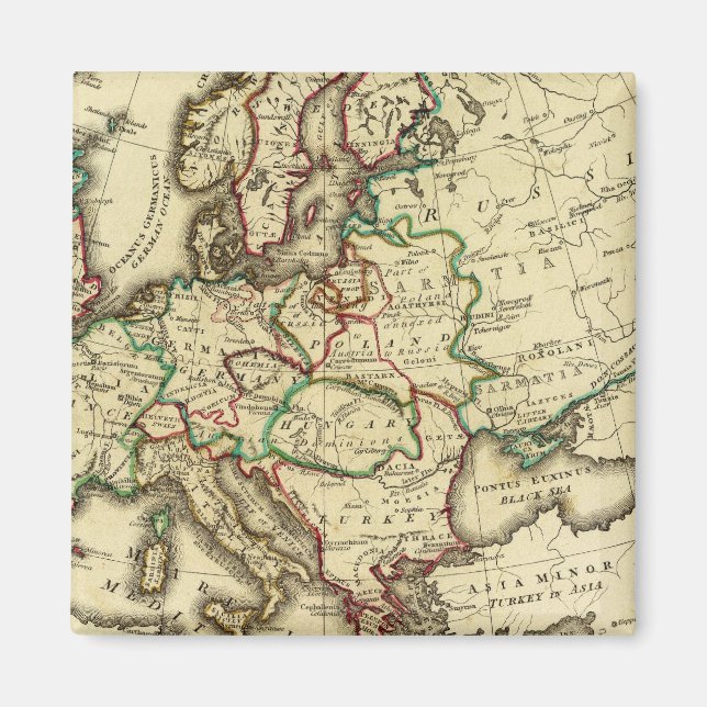 Europe ancient, modern magnet (Front)