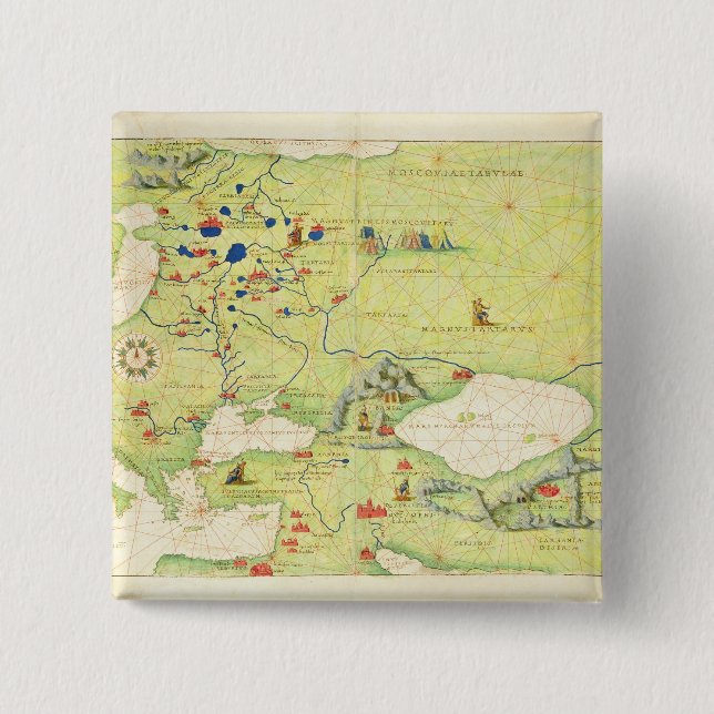Europe and Central Asia 2 Inch Square Button (Front)
