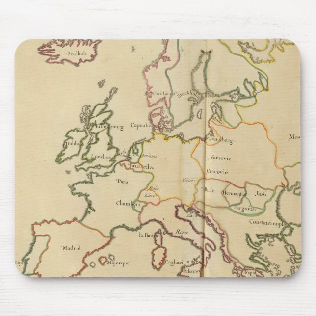 Europe and Major Cities Mouse Pad (Front)
