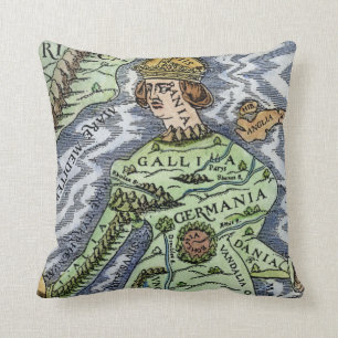 EUROPE AS A QUEEN, 1588 THROW PILLOW