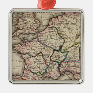 Europe Atlas Map Metal Ornament