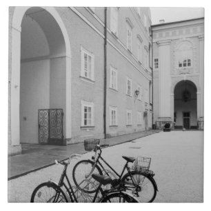Europe, Austria, Salzburg. Bicycles in the Tile