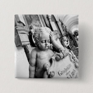 Europe, Austria, Salzburg. Cherub and monument 3 2 Inch Square Button