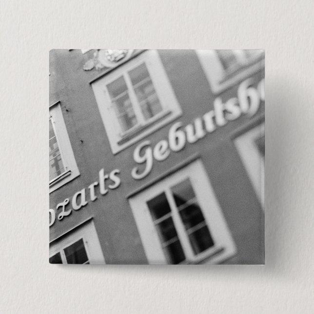 Europe, Austria, Salzburg. Mozart's Birthplace 2 2 Inch Square Button (Front)