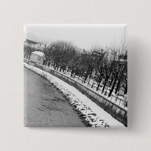 Europe, Austria, Salzburg. The bank of the River 2 Inch Square Button