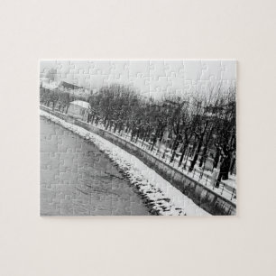 Europe, Austria, Salzburg. The bank of the River Jigsaw Puzzle