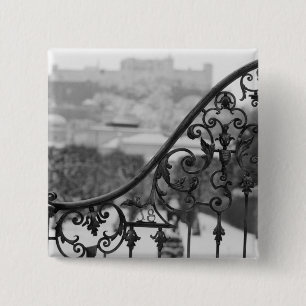 Europe, Austria, Salzburg. View of the Old City 2 Inch Square Button