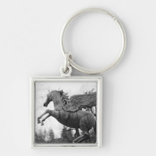 Europe, Austria, Salzburg. Winged horse statue, 2 Keychain