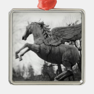 Europe, Austria, Salzburg. Winged horse statue, 2 Metal Ornament