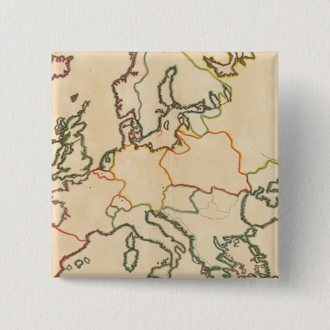 Europe by Religion 3 2 Inch Square Button (Front)