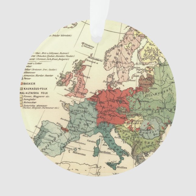 Europe Carte Pays Antique Mondiale (devant)